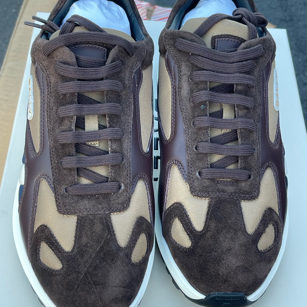 Bally Brown And Tan Sneakers With Retro-Contemporary Design